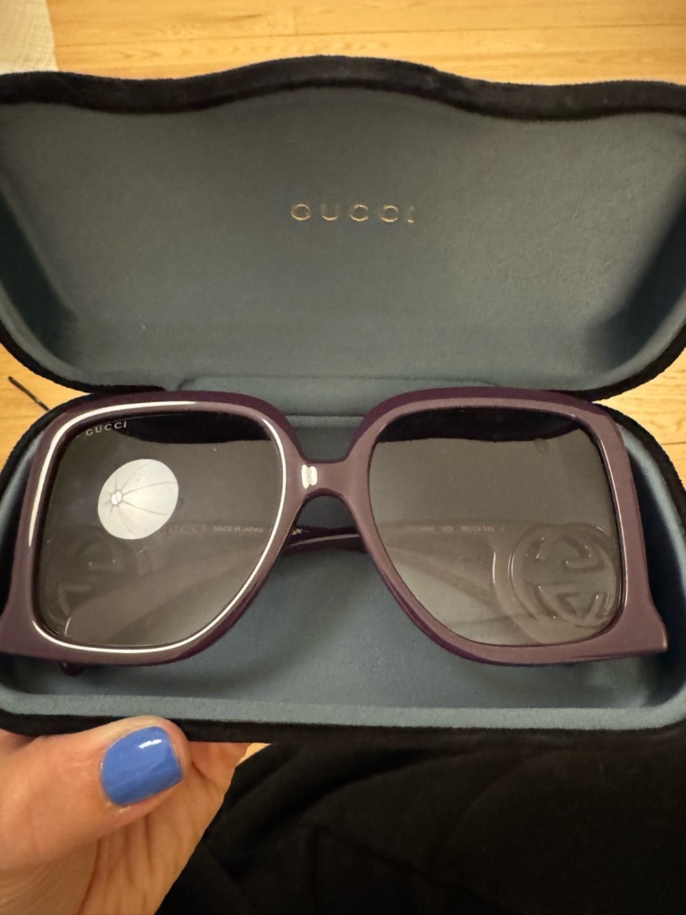 Gucci Oversized Square Sunglasses in Plum Purple - Picture 2 of 8